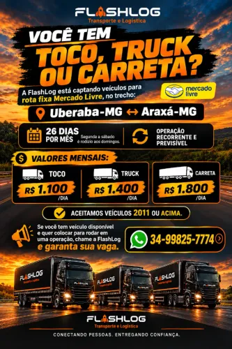 Tem TOCO, TRUCK ou CARRETA parado?? Coloque o seu veículo para rodar. ZAP: *