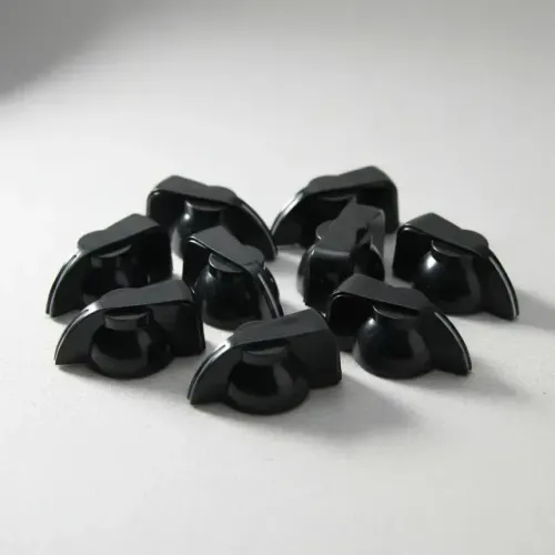 Knobs 6.5mm Eixo Estriado Preto Emb/ 3 Unidades made in korea