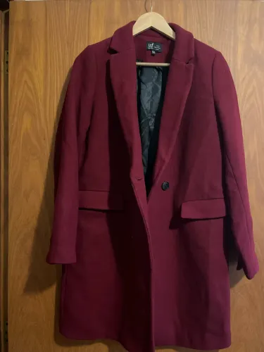 Casaco sobretudo feminino inverno ZARA vinho vermelho escuro tamanho M