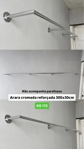 LOTE DE ARARAS CROMADAS PARA LOJA DE ROUPAS