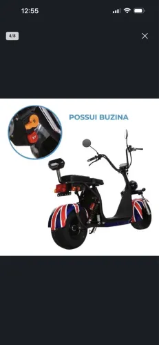 Scooter Elétrica Chopper X11 Estilo Harley Zero