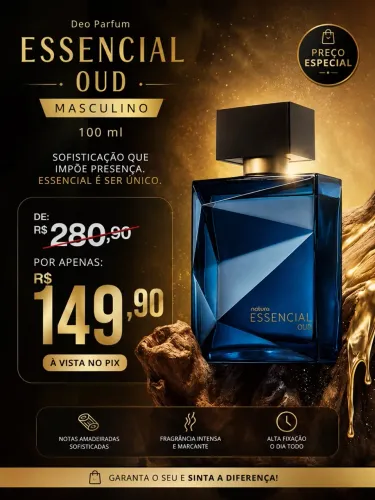 Deo Parfum Masculino Essencial Oud 100 ml   