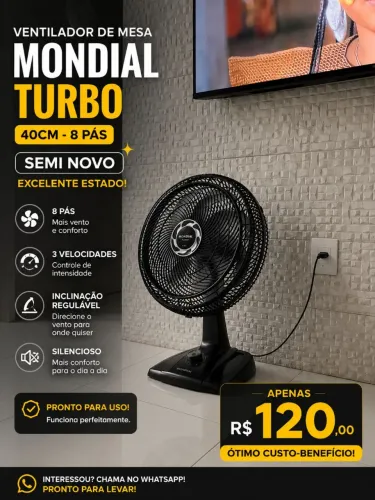 Ventilador semi novo Mondial