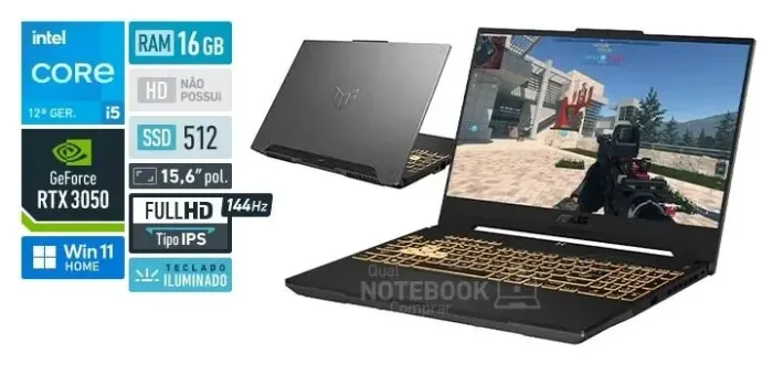 Notebook Gamer Asus Tuf F15 I5 12500h Rtx 3050 16gb De Ram 