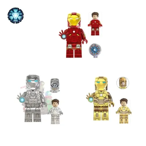 Iron Man minifigure de coleção miniatura com reator arc Mark 1 Homem de Ferro