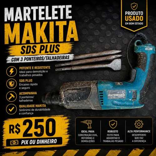MARTELETE MAKITA SDS PLUS + 3 PONTEIRO