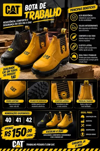 Botas CAT nunca usadas na caixa novinhas !