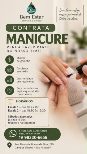 Vaga de Manicure - Centro - São Paulo - SP
