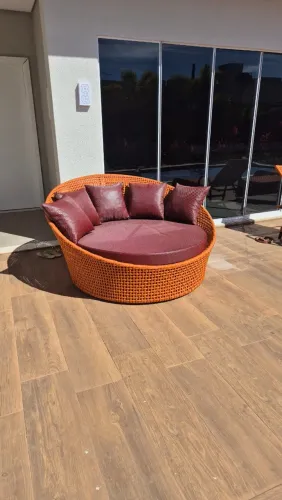 CHAISE DE CORDA NÁUTICA COM TECIDO IMPERMEÁVEL