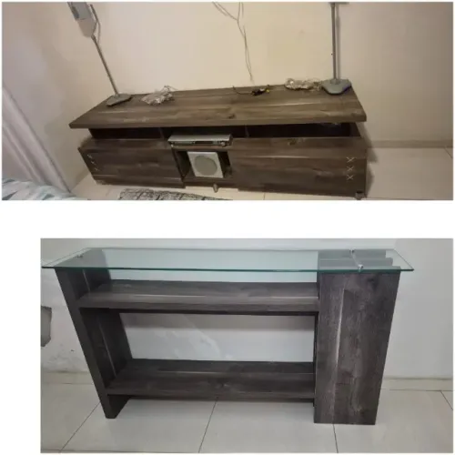 Conjunto de rack e aparador para sala 