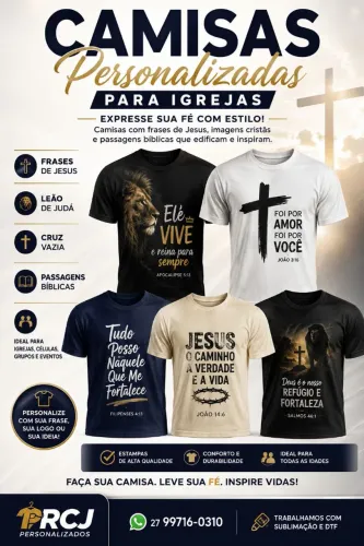 Camisas personalizadas para igrejas