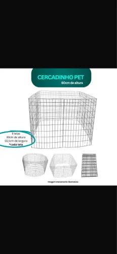 Cercadinho pet 80cm de altura