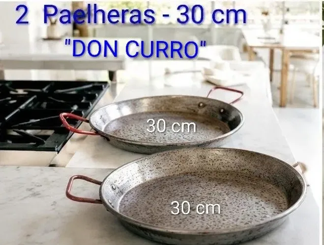 PAELHERAS (PAELLERAS) kit com 2 -DE 30 CM ORIGINAIS QUE ERAM DO RESTAURANTE "DON CURRO"