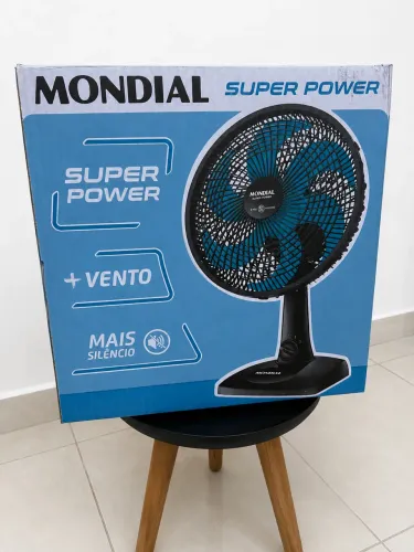 MONDIAL Ventilador de Mesa 30cm Super Power, Preto/Azul Petróleo, 60W, 110V