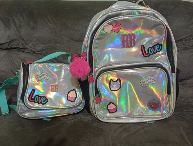 Mochila holográfica lancheira RB