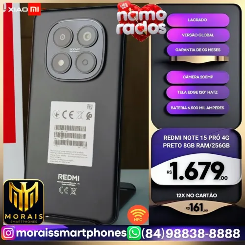 OFERTA - Note 15 Pró 4G - TITANIUM, PRETO - 256GB | 8GB RAM - LACRADISSIMO 