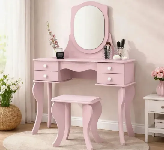 Penteadeira princesa rosa