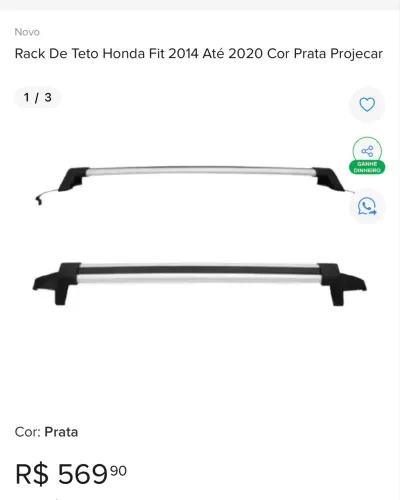 Rack de teto Honda fit