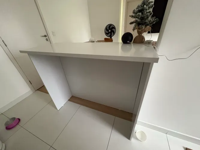 Bancada Ilha para Cozinha 120 cm Branco Madesa
