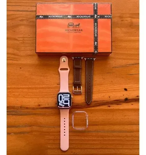 Relógio Inteligente Iwo W11 Mini Amoled + Pulseira Extra Rose