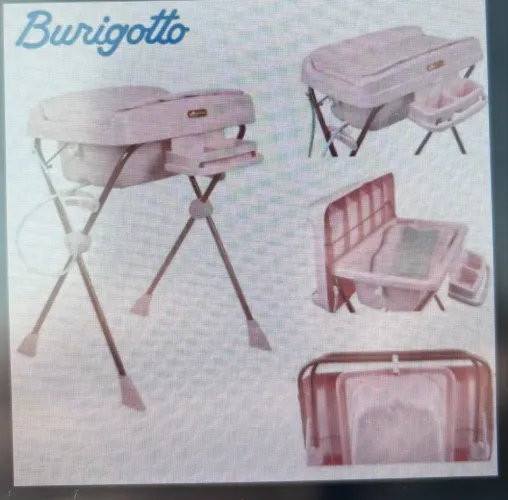 Banheira Burigotto Rosa com Trocador - Excelente Estado