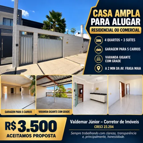 Casa Ampla para Alugar Próxima à Av. Fraga Maia - Residencial ou Comercial