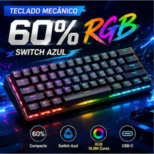 Teclado Semi-Mecânico RGB Gamer Knup