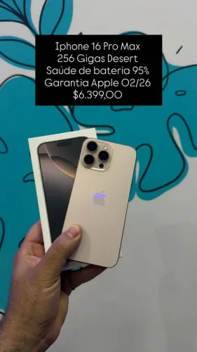 Aparelho Seminovo: iPhone 16 Pro Max 256GB - Impecável | Loja Física 