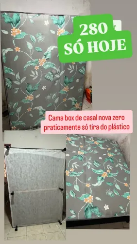 Vendo cama box nova praticamente só a tela do plástico não faço entrega