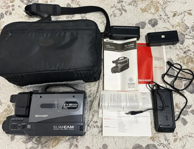 Câmera VHS Sharp SlimCam VL-L64B - Completa | Para Restauração