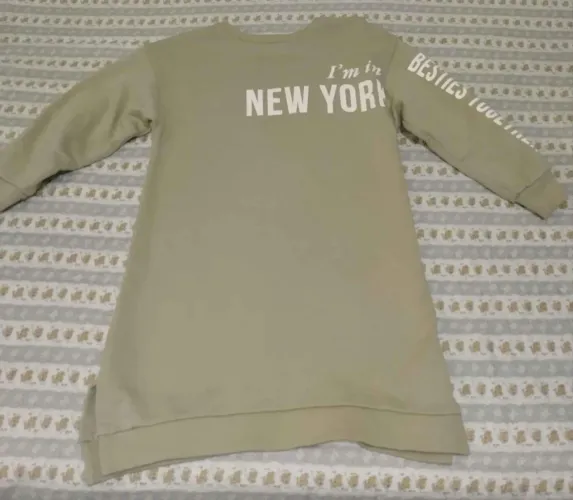 Blusa comprida Verde 6/8 anos Zara