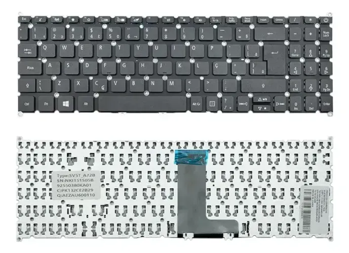 TECLADO P/ NOT ACER ASPIRE 5 A515-53 EMBUTIR