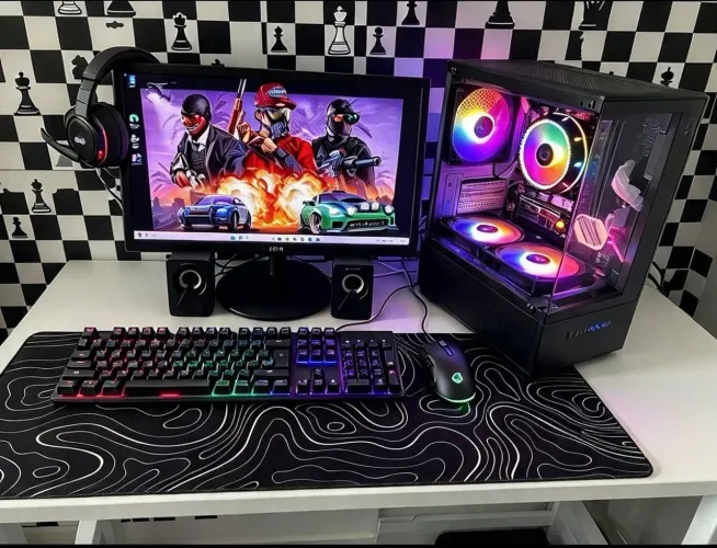 PC GAMER RYZEN 5 5600G + 16GB RAM + MVME 256GB + MONITOR, TECLADO E MOUSE HEADSET.
