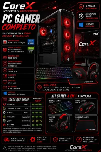 Pc Gamer Completo Core i5