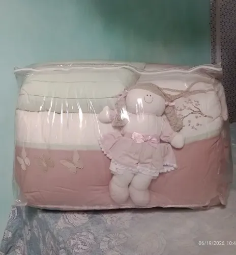 KIT BERÇO JARDIM ENCANTADO 7 PEÇAS DE MENINA