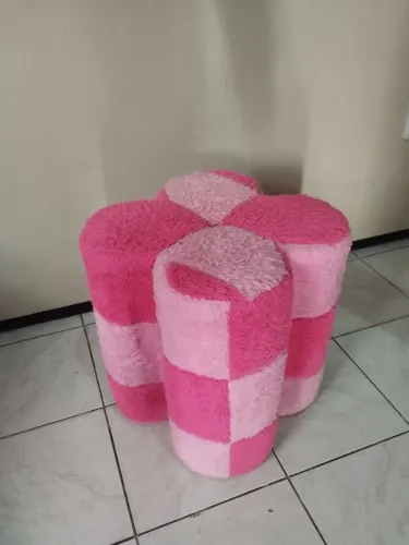 Puff de flor rosa MENOR PREÇO HOJE