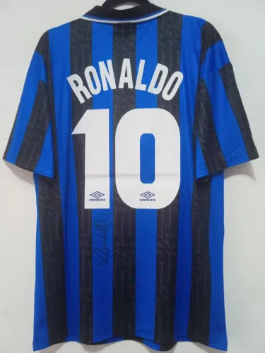 Camisa Inter Milão 1997 / 1998 #10 Ronaldo Autografada Certificada
