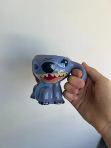 Caneca Stitch 3D Orelha Alca 250ml Original Ceramica