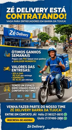 Vagas para Entregadores Zé Delivery Barra da Tijuca