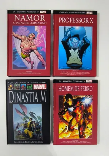 Lote 4 HQs Marvel Capa Dura Salvat - Dinastia M + Homem De Ferro, Namor e Professor X