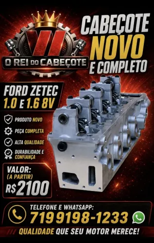 Cabeçote Zetec 1.0 e 1.6 8v ( NOVO e COMPLETO) ( Fiesta, Ford ka, Focus, Courier)