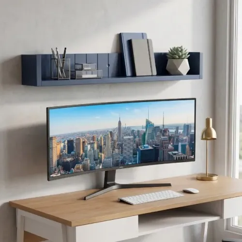 Prateleira Azul em MDF Reforçado | 110cm