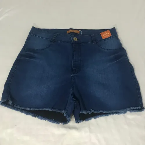 shorts jeans feminino azul tamanho 50
