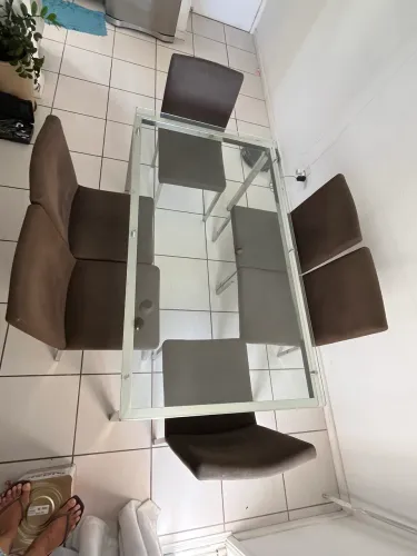 Mesa retangular em aço inox