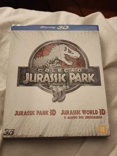 Box Blu-ray 3D Jurassic Park e Jurassic World lacrado raro 