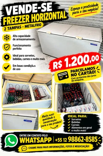 VENDE-SE FREEZER HORIZONTAL METALFRIO