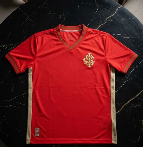Camisa de treino sport club Internacional Vermelha e dourado
