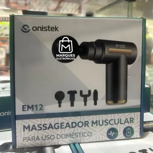 PISTOLA MASSAGEADORA MUSCULAR ONISTEK EM12 PROFISSIONAL BIVOLT