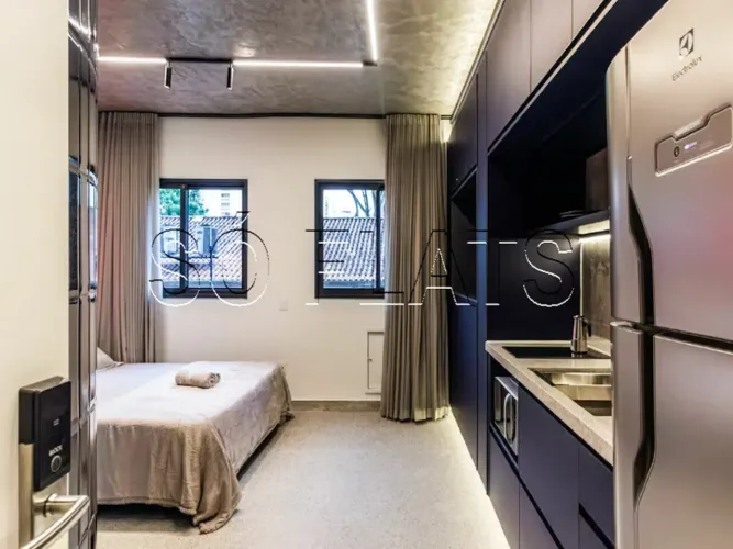Studio 25m² mobiliado na Rua Casa do Ator perto da Faria Lima