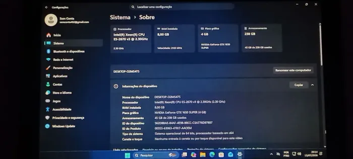 Pc para jogos, streams e trabalho